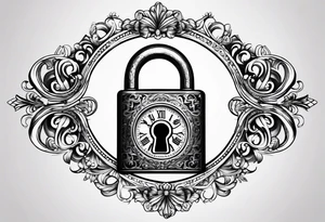 Simple Infinity symbol with lock and key tattoo idea
