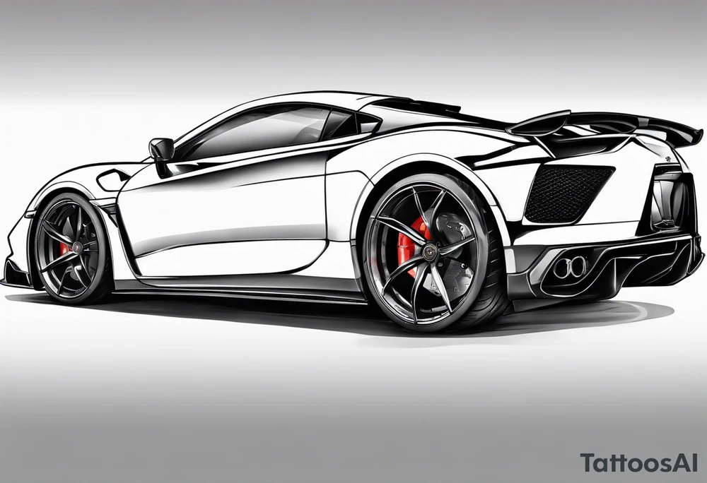 Sportscar with Legs instead of wheels tattoo idea