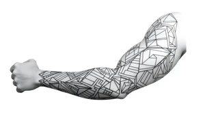 bold line ornamentaali vegvisor tattoo idea