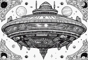 Afrofutistic space 
ship tattoo idea