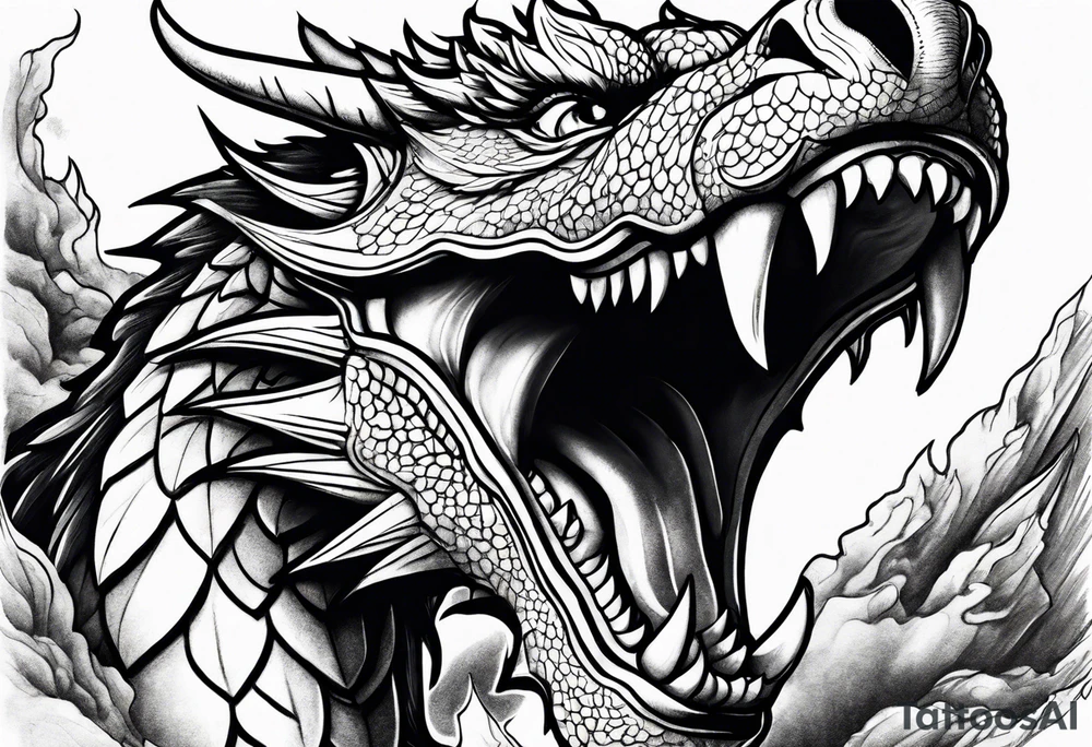 Roaring dragon tattoo idea