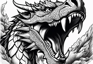 Roaring dragon tattoo idea