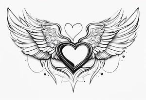 Memory Love Angel Wings Heart tattoo idea