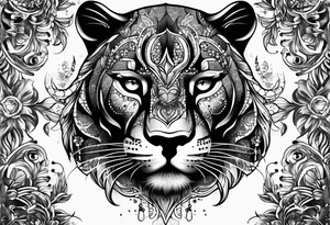 panther face made of stars tattoo idea