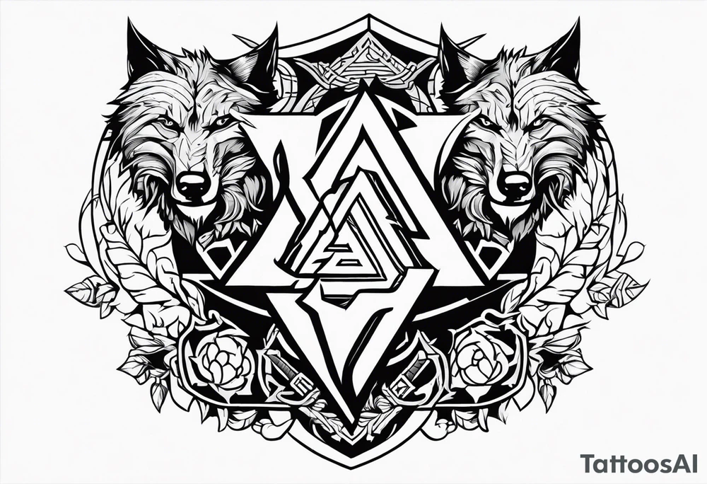 Sword shield dragon Valhalla valknut bear wolf tattoo idea