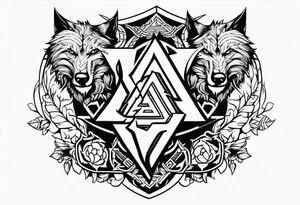 Sword shield dragon Valhalla valknut bear wolf tattoo idea