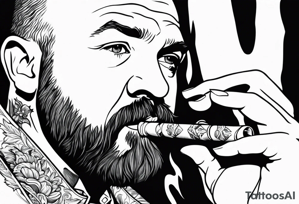 Louis C.K. smoking cigarette tattoo idea