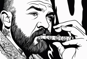 Louis C.K. smoking cigarette tattoo idea
