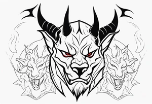 Devil with hell hounds tattoo idea