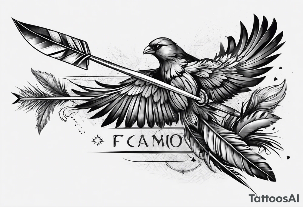 arrow, feather tattoo idea