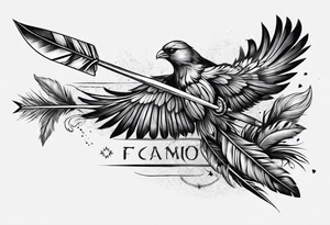 arrow, feather tattoo idea