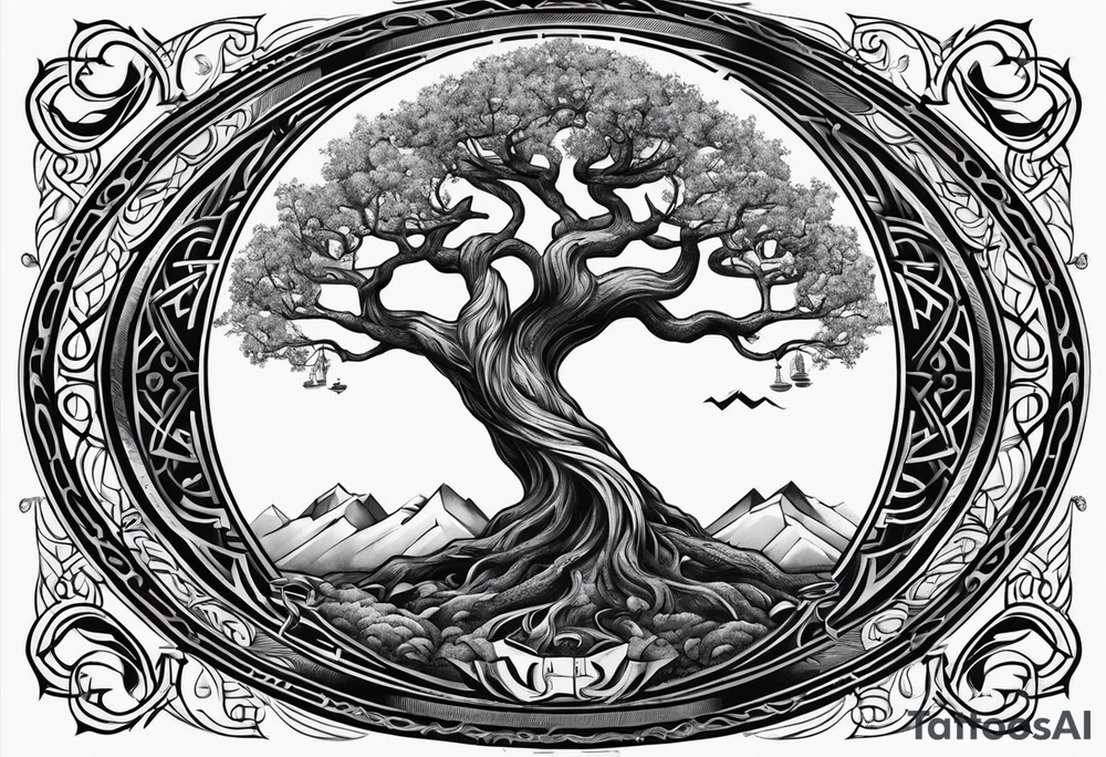 Yggdrasil tree combined with odin tattoo idea