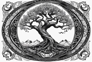 Yggdrasil tree combined with odin tattoo idea