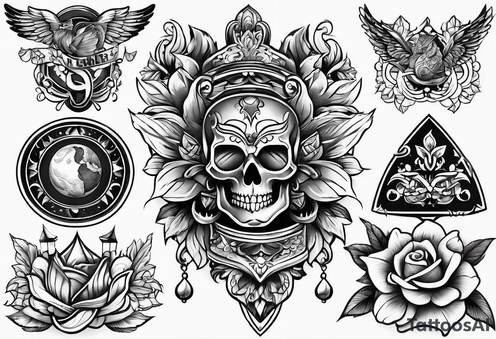 Flash sheet traditional tattoo idea