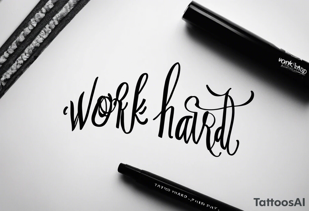 I want a tattoo containing the following two words "work hard" and "play hard". tattoo idea