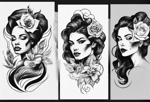 Woman portrait tattoo idea