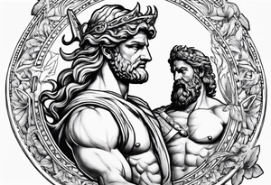 Olympian Hermes and Poseidon tattoo idea