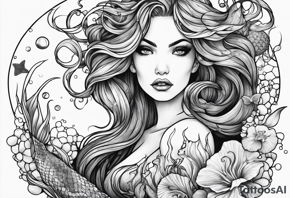 Mermaid and jelly fish boxing tattoo idea