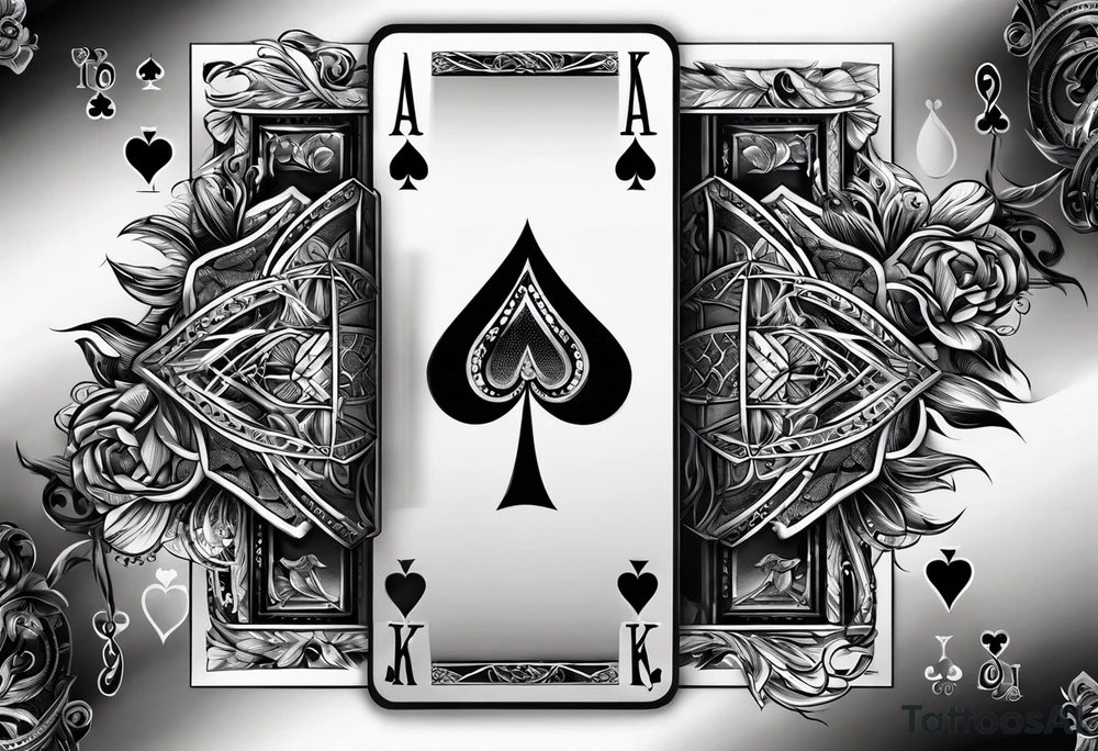 two cards ace and a king for blackjack small tattoo but realistic tattoo idea