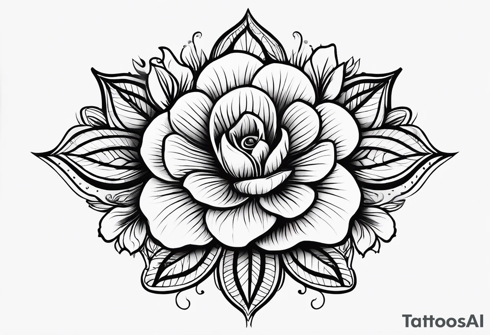 Initials R, E, J incorporated into a small flower tattoo design tattoo idea Initials R, E, J incorporated into a small flower tattoo design tattoo idea