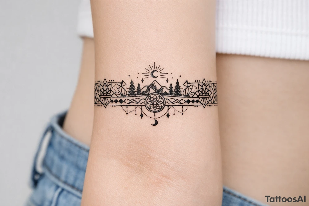 combine all the ideas that I have added to Favorites into one larger armband. tattoo idea