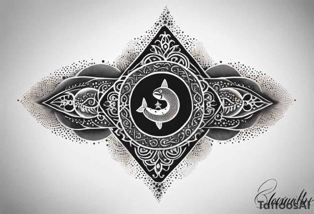 strength, small, Khachkar , long tail, elegant, lengthy, pisces tattoo idea