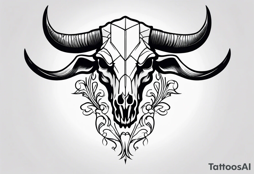Bull skeleton tattoo idea