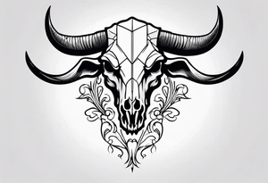 Bull skeleton tattoo idea
