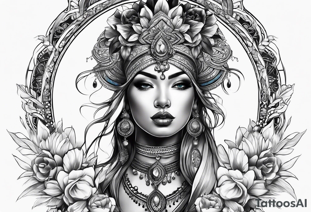 The blue lady of changa tattoo idea