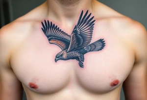 European buzzard soaring in the sky tattoo idea