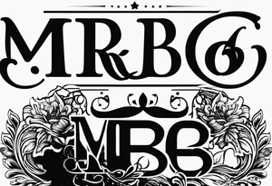 logo "MRBG", written as it is, simple, not fancy tattoo idea