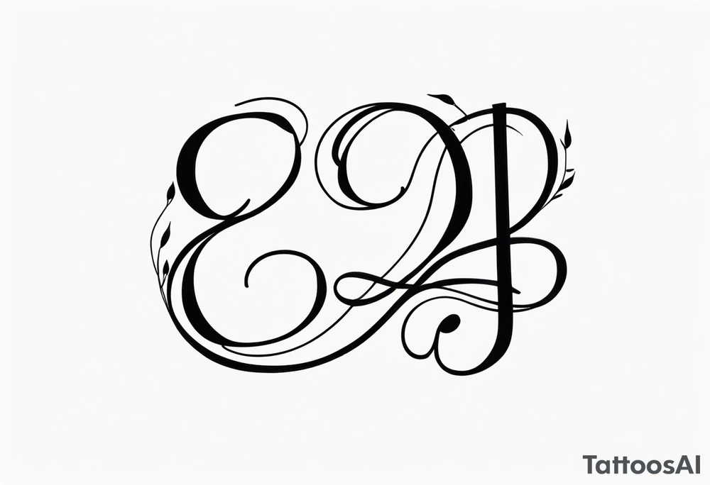 J and R initials cute and small and swirly tattoo idea