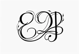 J and R initials cute and small and swirly tattoo idea