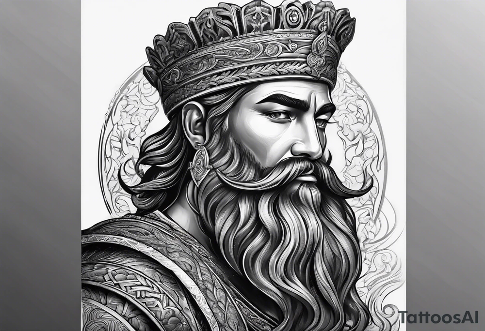 God with beard tattoo idea