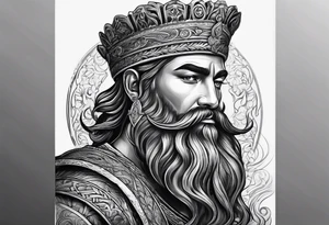 God with beard tattoo idea