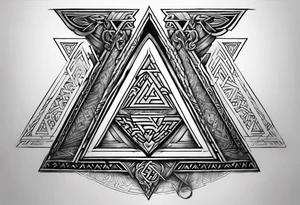 Valhalla steps Valknut sword tattoo idea