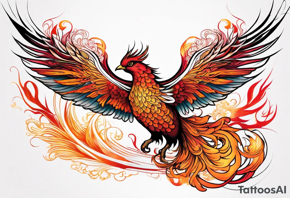 Phoenix rising tattoo idea