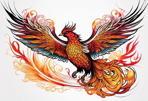 Phoenix rising tattoo idea