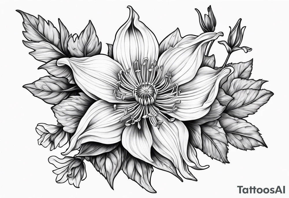 Columbine flower tattoo idea