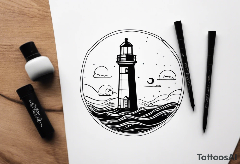 tatuagem pinterest de farol no oceano tattoo idea