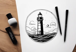 tatuagem pinterest de farol no oceano tattoo idea