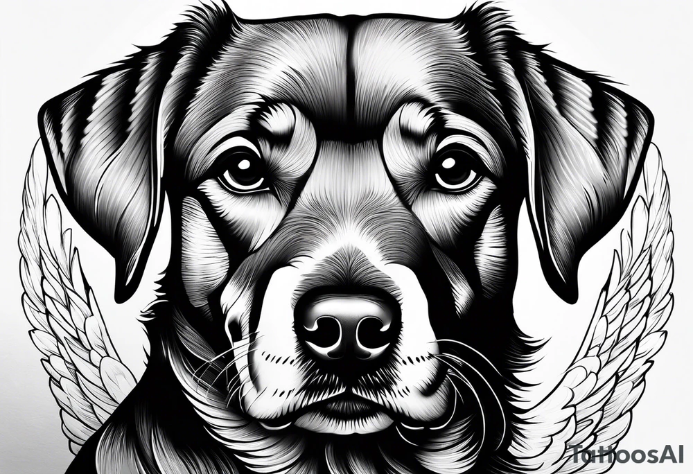 Dog turn over to an angel tattoo idea