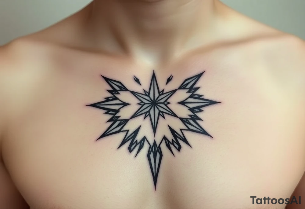 I want to create a tattoo in the center of my chest, close to my heart. It's a tattoo that I want to look at during the worst days of my life or whenever I am having a low day. To remind myself to trust the system, to trust the universe, and to trust myself. To have faith and be a warrior. To have that resilience to get back up. And yeah, like a mix of that feeling and also just to let go and trust that things will work out fine. Give me the option of a star or something that is a mix of releasing, letting go of control, and resilience - trust, belief, faith in the universe and myself. tattoo idea