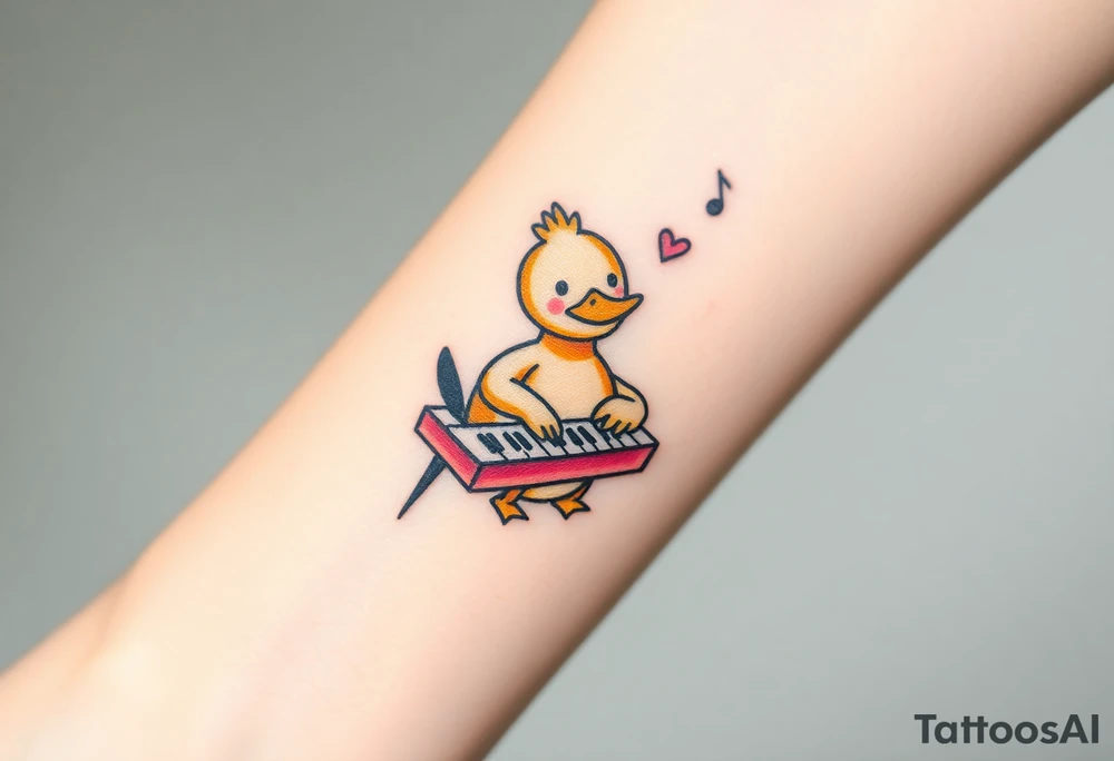 psyduck playing piano tattoo idea