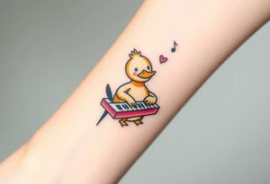 psyduck playing piano tattoo idea