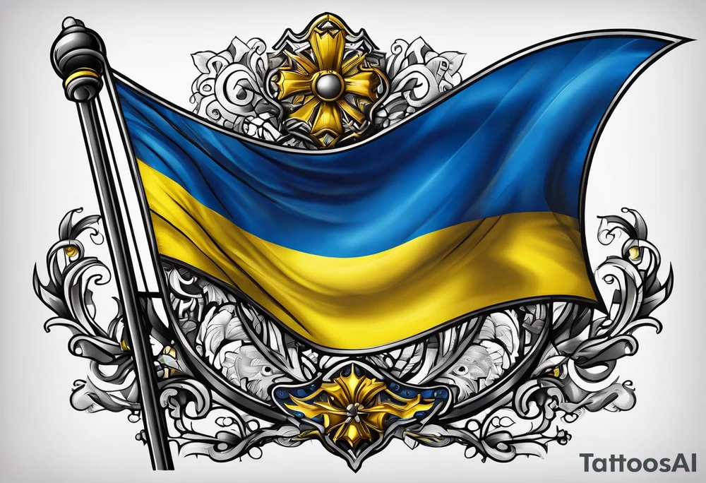 flag of Ukraine tattoo idea