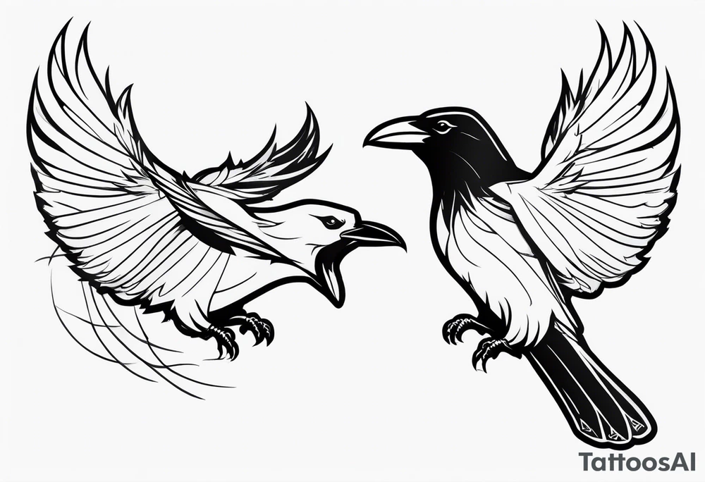 ravens in flight tattoo idea