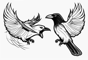 ravens in flight tattoo idea
