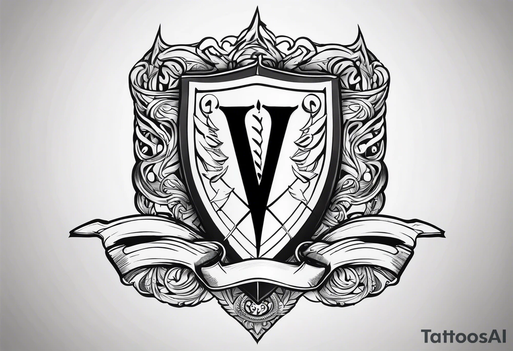 Valhalla sword shield banner tattoo idea
