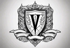 Valhalla sword shield banner tattoo idea